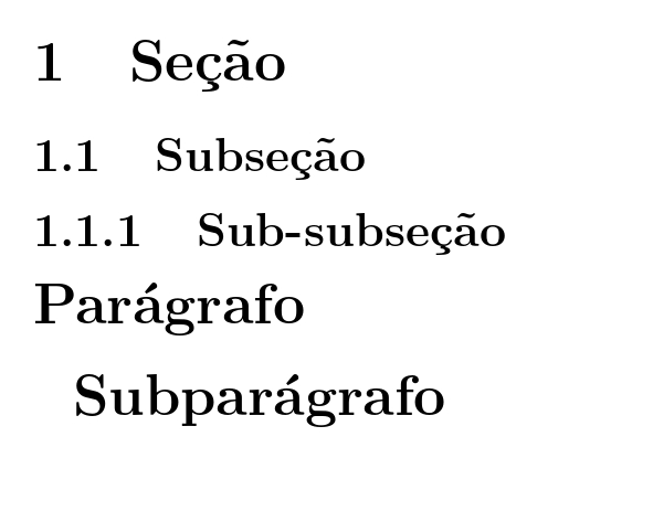 resultado da alteração do tamanho da fonte dos títulos no LaTeX